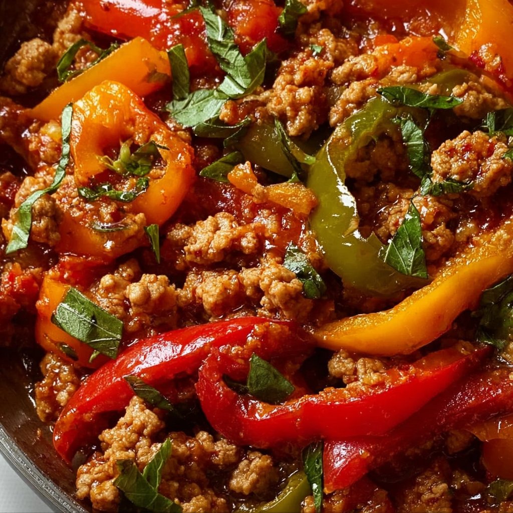 Ground Turkey and Peppers