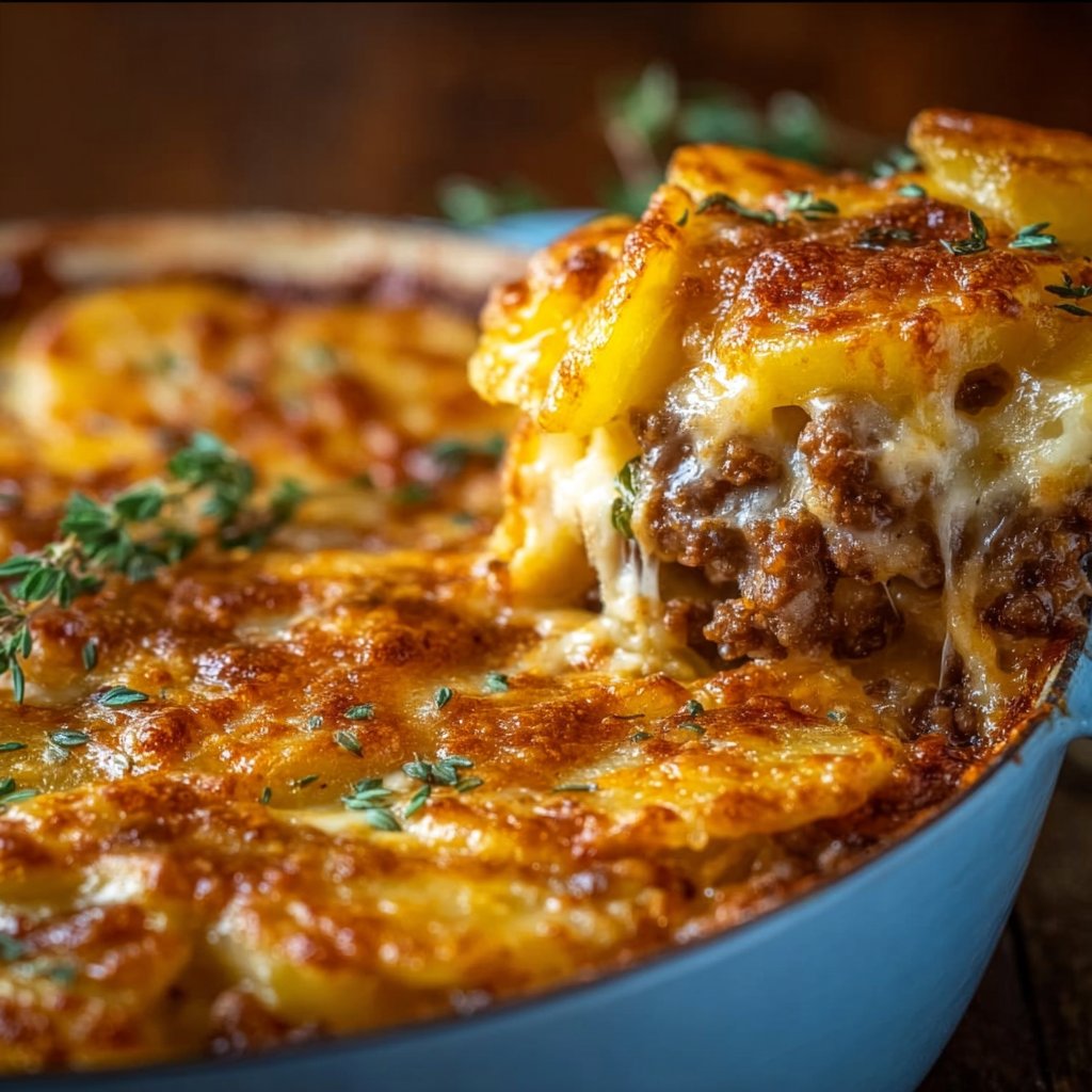 Cheesy Hamburger Potato Casserole