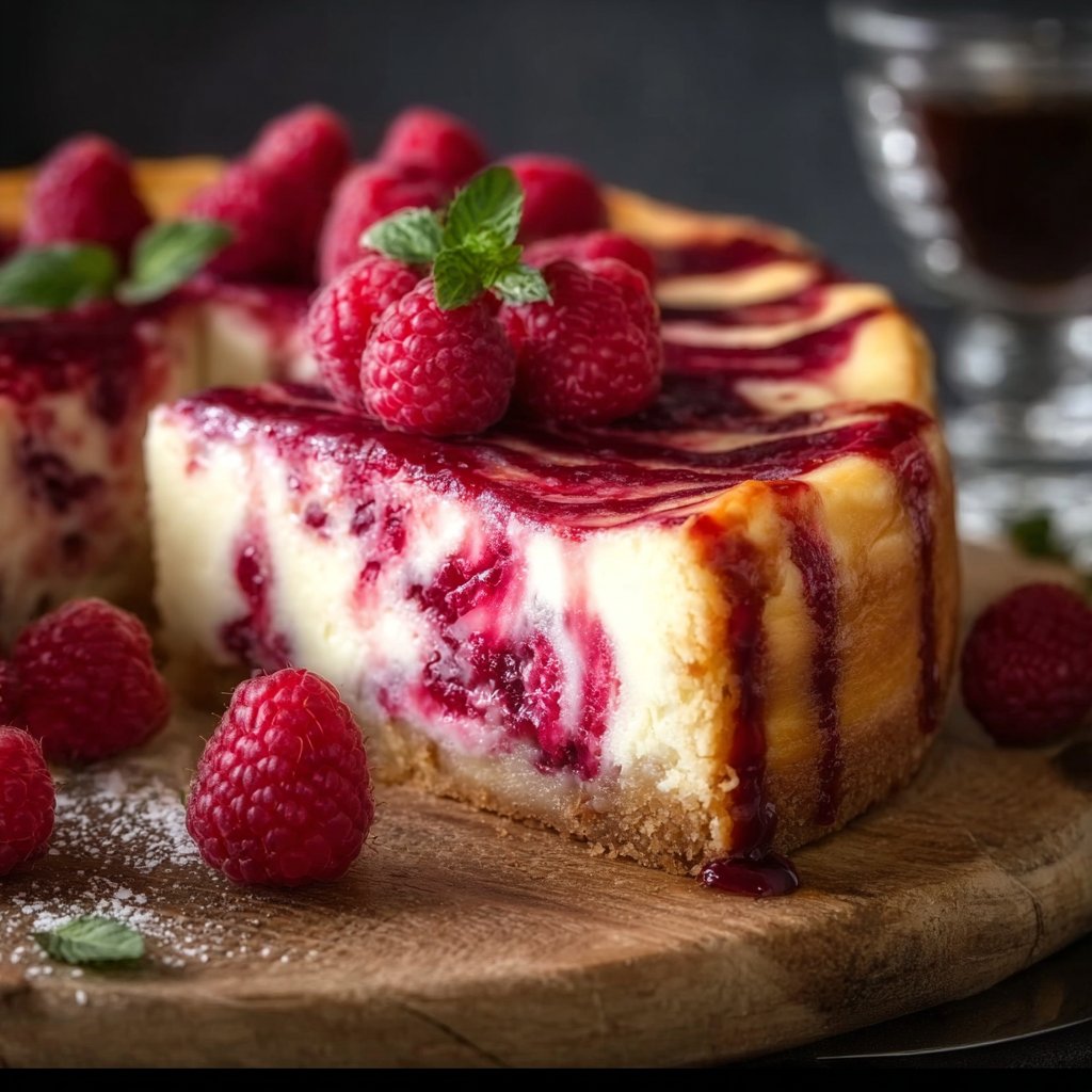 Baked Raspberry Cheesecake