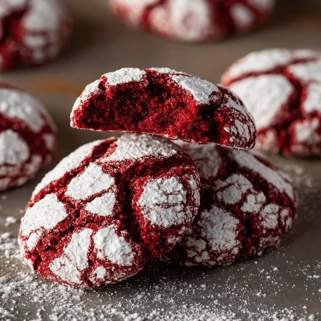 Red Velvet Crinkle Cookies
