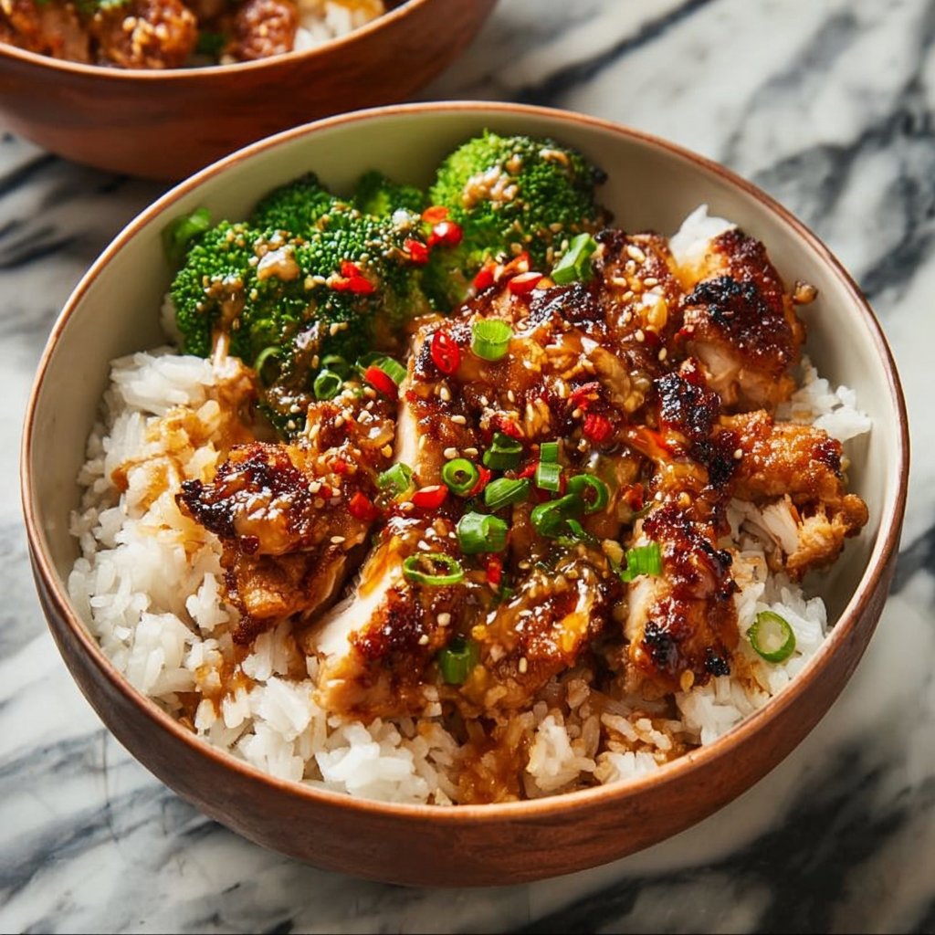 Sticky Chicken Rice Bowls