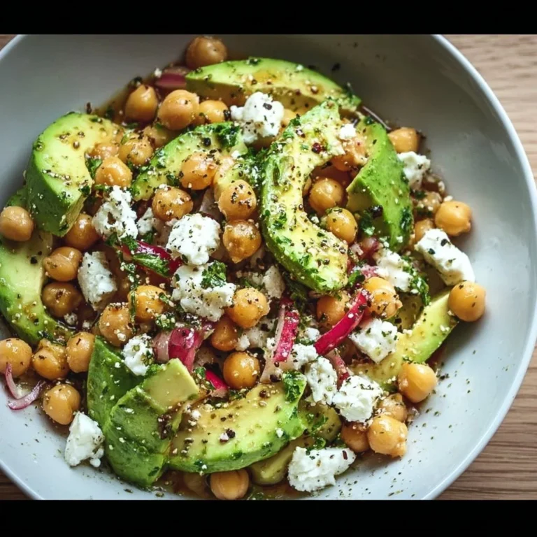 A delicious Chickpea Feta Avocado Salad served in a bowl with vibrant colors.