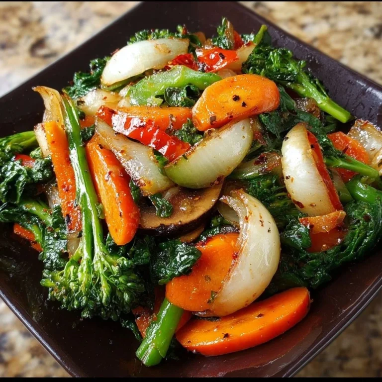 Colorful plate of healthy sautéed vegetables showcasing nutrition and flavor.