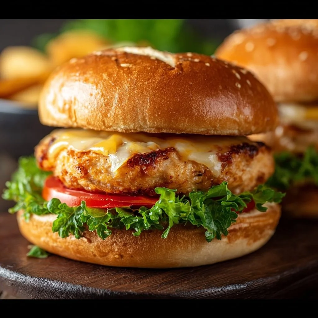 Air Fryer Chicken Burgers