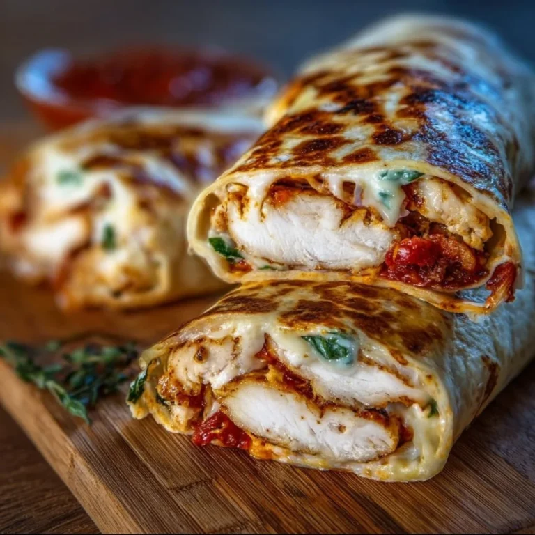 Air Fryer Chicken & Mozzarella Wraps served on a plate with fresh ingredients
