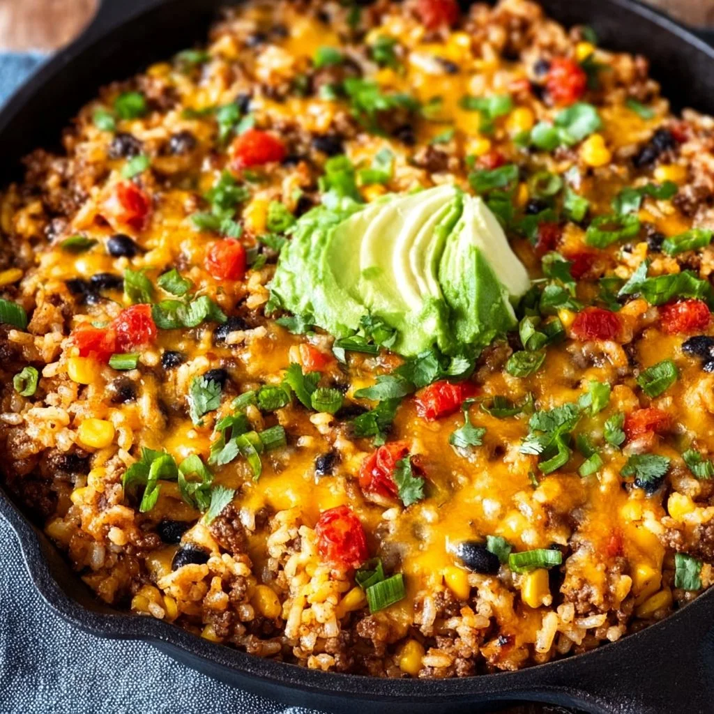 Cheesy Taco Rice Skillet