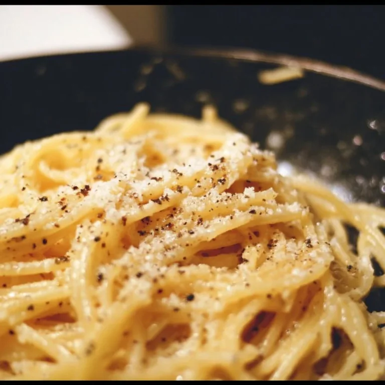 Delicious plate of Giada De Laurentiis' Cacio and Pepper pasta dish.