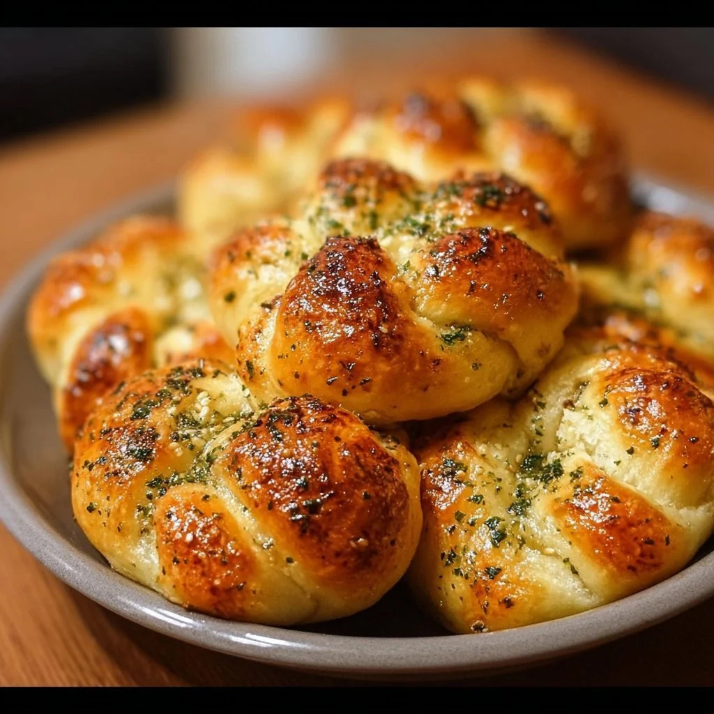 Delicious gluten free garlic knots served with marinara sauce