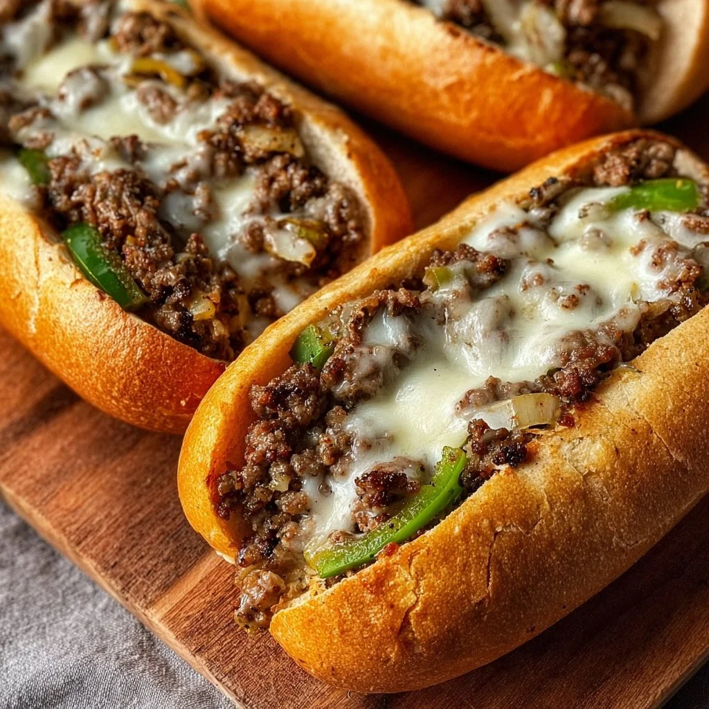 Ground Beef Philly Cheesesteaks