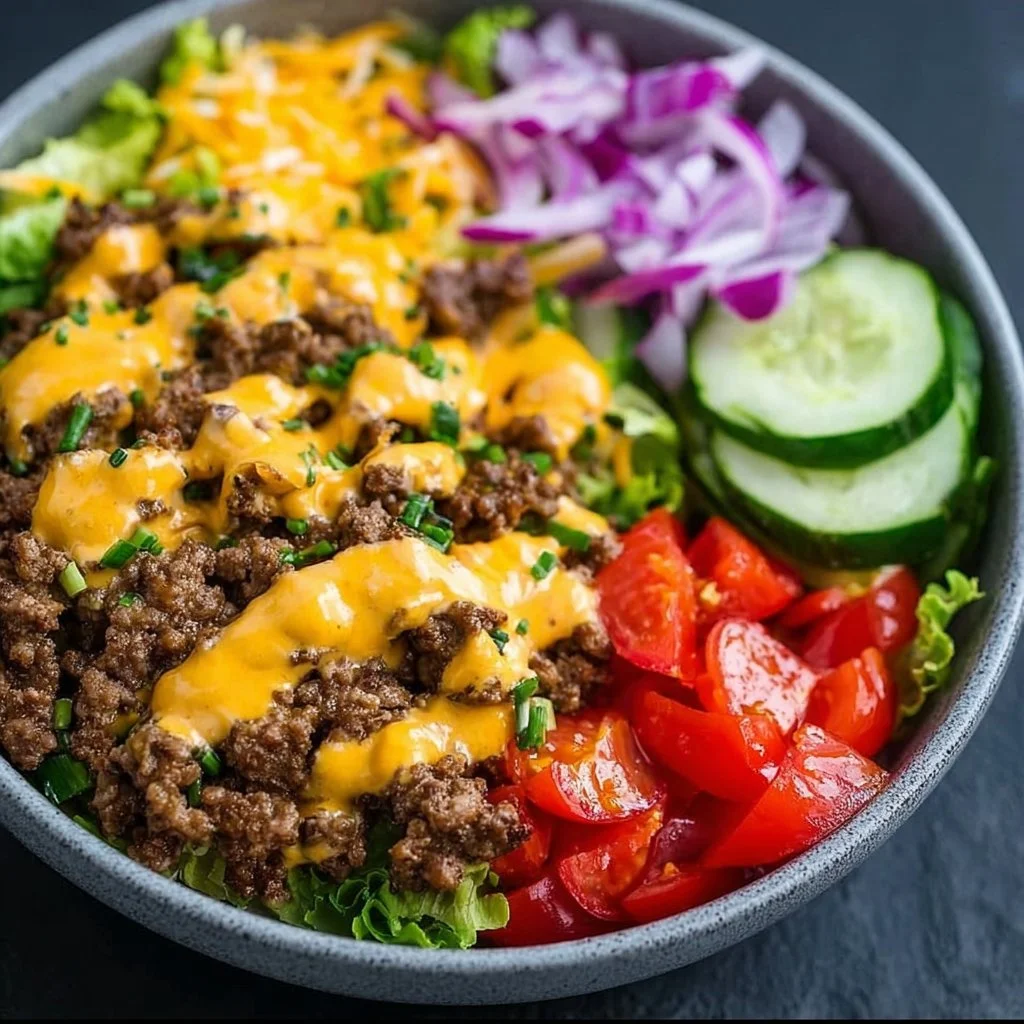High-Protein Cheeseburger Bowl