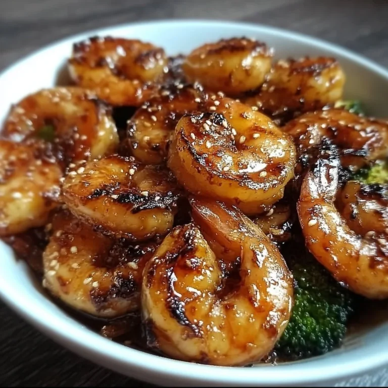 High-protein honey garlic shrimp dish garnished with fresh herbs