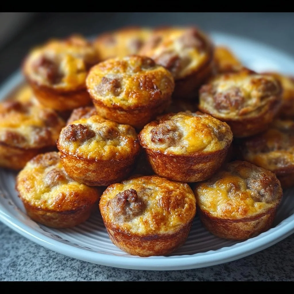 High-protein pancake sausage mini muffins fresh out of the oven