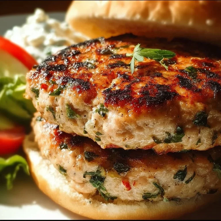 Juicy Greek Chicken Burgers served with tzatziki sauce on a plate