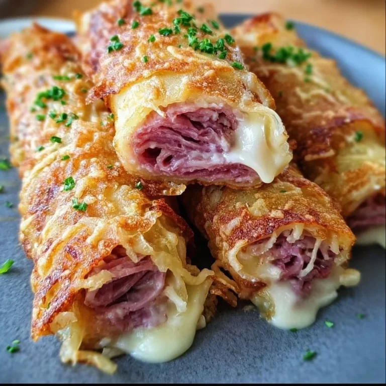 Keto Crispy Reuben Roll-Ups with ingredients neatly arranged on a plate.