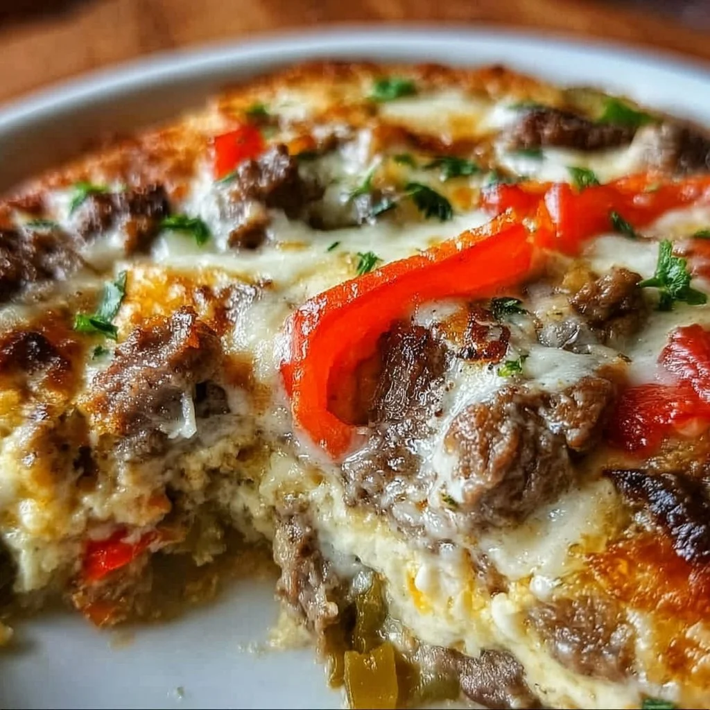 Low Carb Philly Cheesesteak Casserole