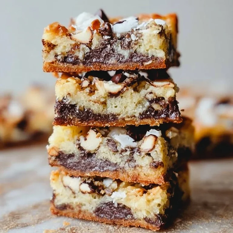 Delicious Magic Cookie Bars topped with chocolate and coconut