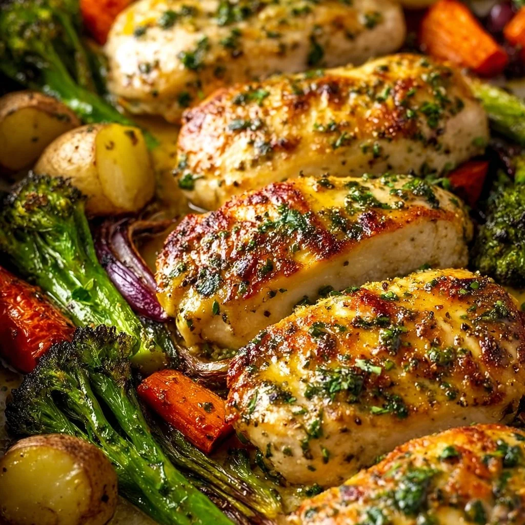 Sheet Pan Garlic Butter Chicken and Veggies