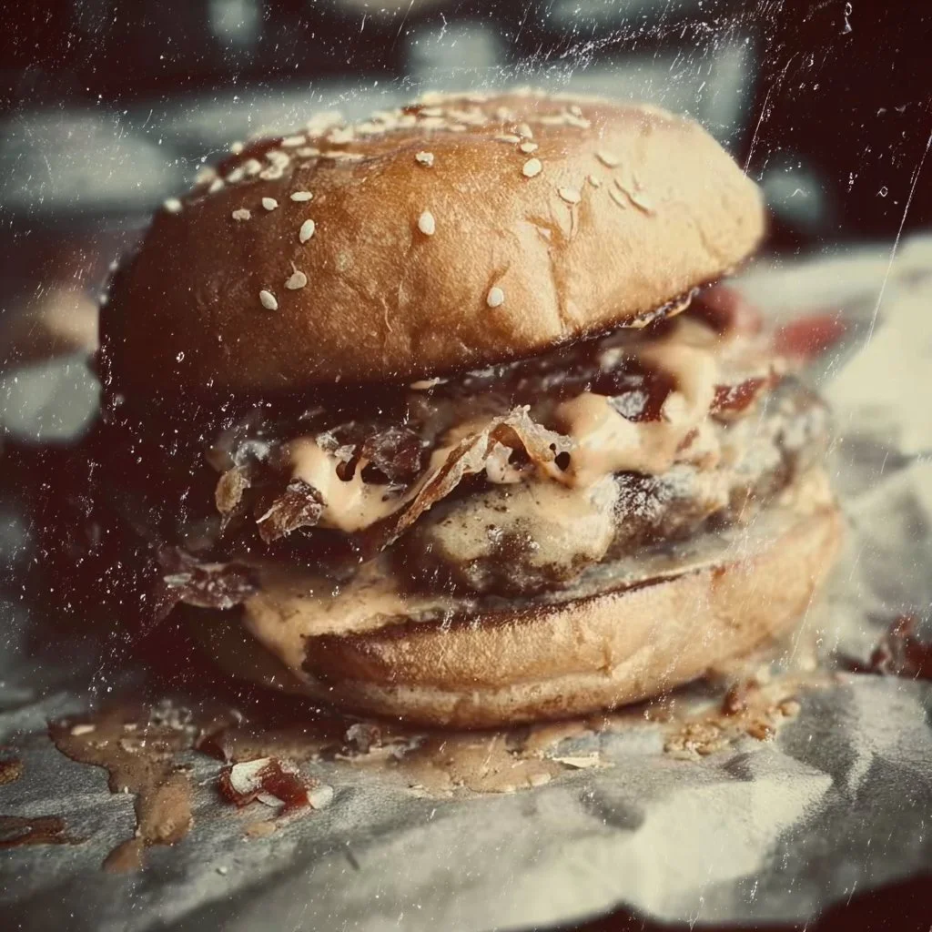 Delicious homemade Smash Burger with juicy beef patty and fresh toppings