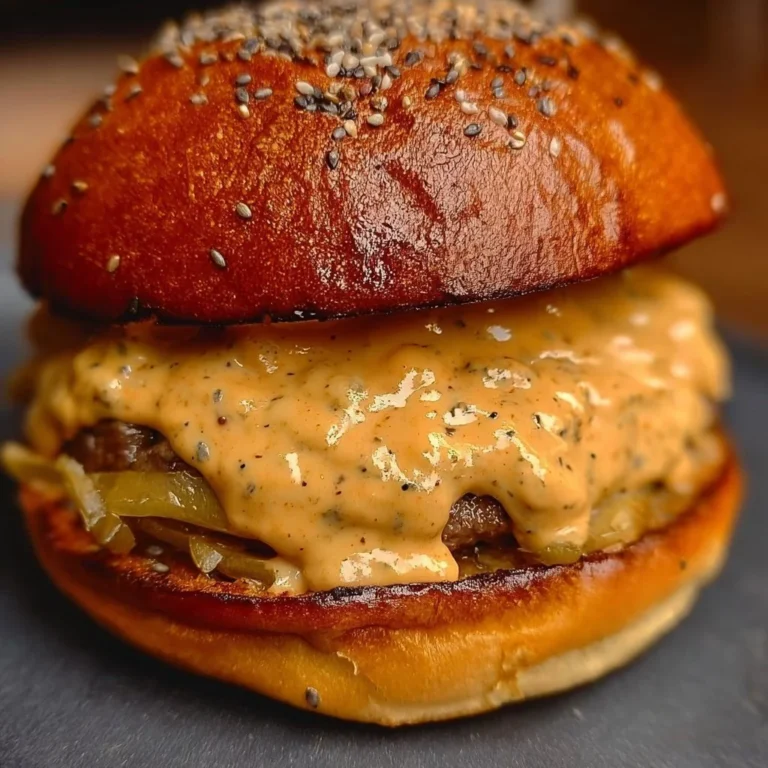 Delicious Smash Burger Sauce drizzled over juicy burgers