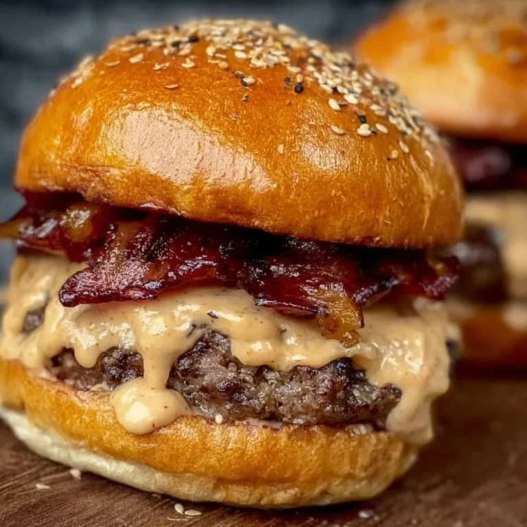 Delicious Smash Burger with Baconnaise Sauce ready to be enjoyed