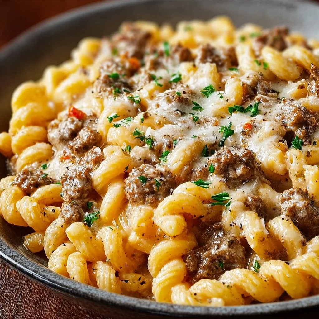 Stovetop Creamy Ground Beef Pasta