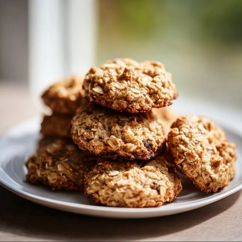 Delicious banana oat cookies made with ripe bananas and rolled oats