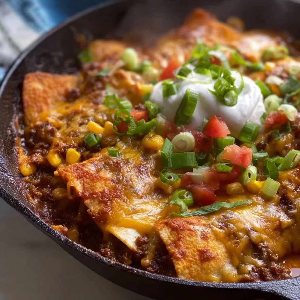 Beef Skillet Enchiladas