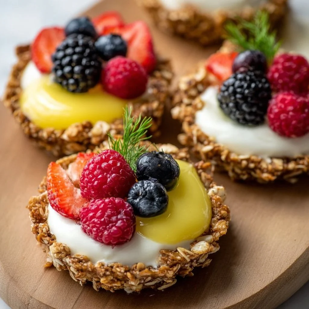 Breakfast Fruit Tarts with Granola Crust