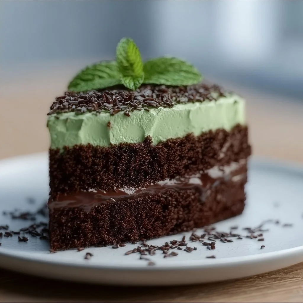 Delicious Chocolate Mint Cake with a rich chocolate frosting and mint garnish