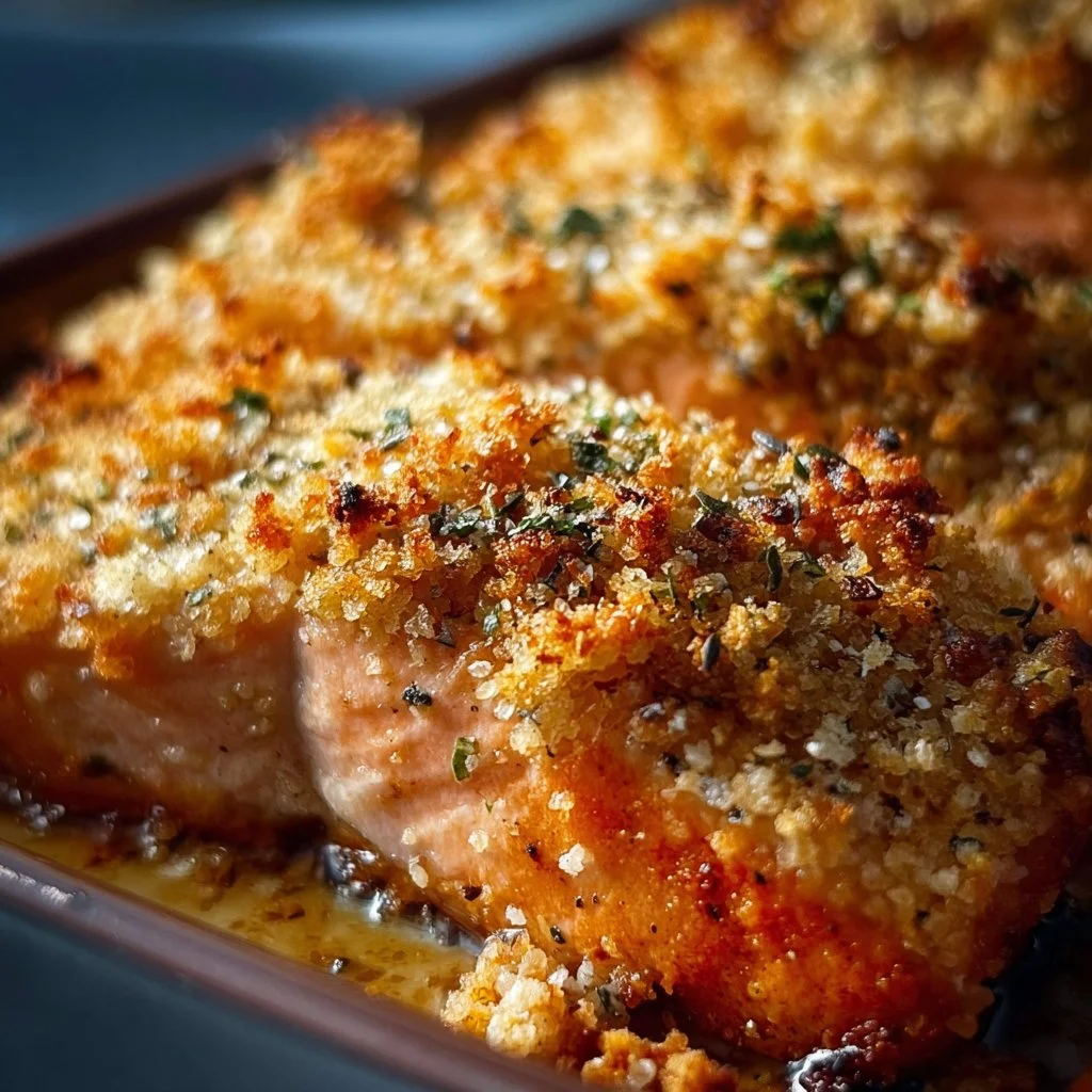 Crispy Parmesan Salmon Bake