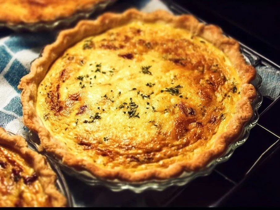 Deliciously Simple Quiche with fresh vegetables and cheese
