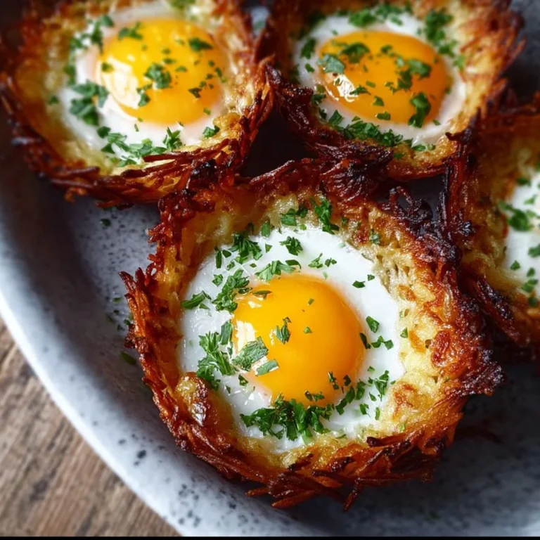 Crispy hash brown baskets filled with delicious eggs.