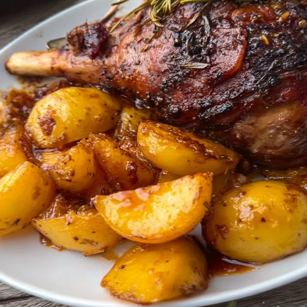 Greek Slow Roast Leg of Lamb with Potatoes