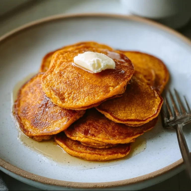 Healthy sweet potato pancakes served with syrup and fresh fruit