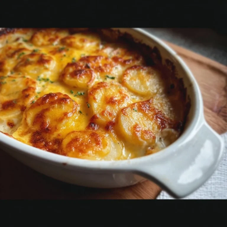 Delicious homemade scalloped potatoes baked to perfection in a creamy sauce.