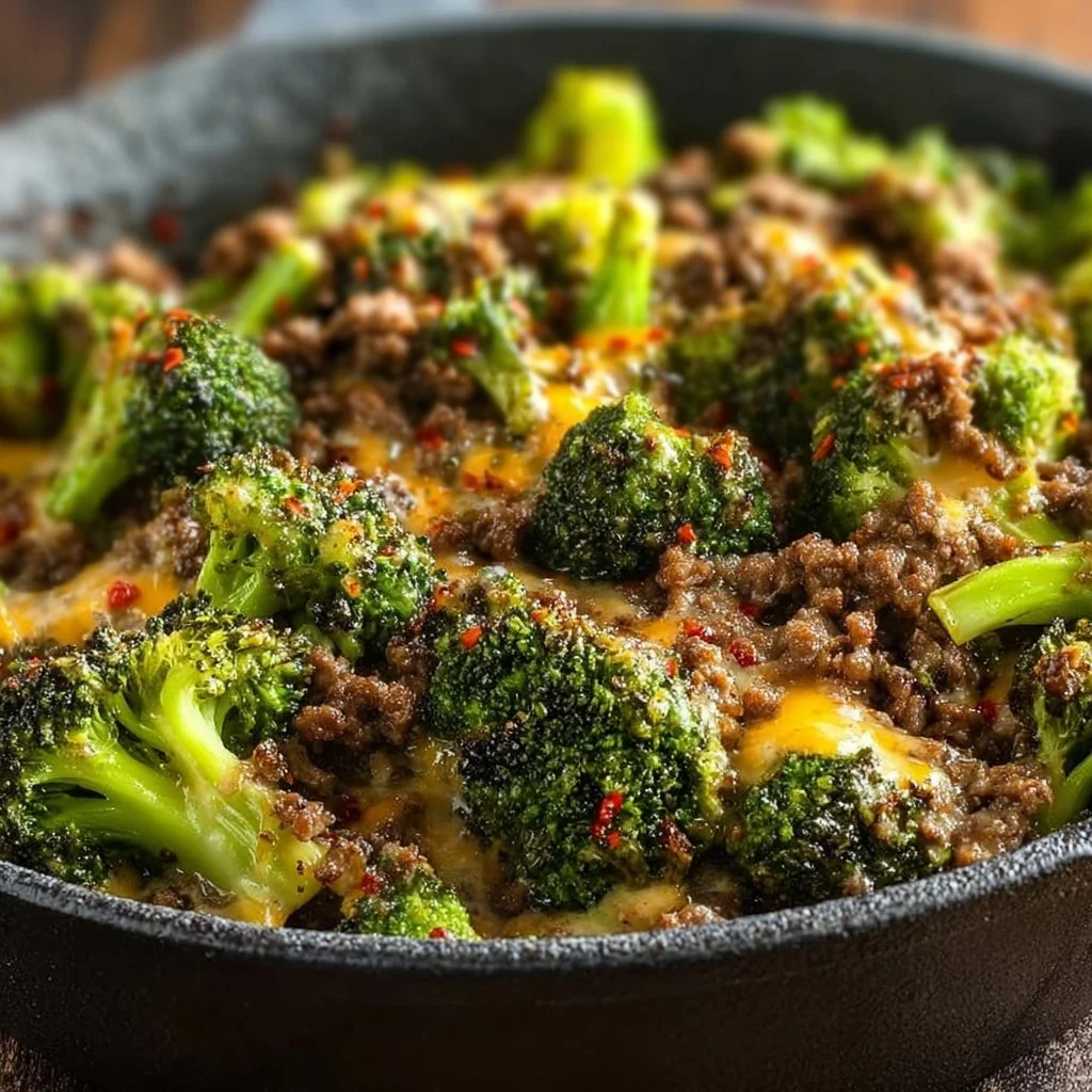 Keto Hamburger Broccoli Skillet
