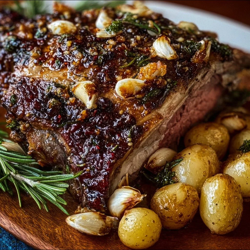 Perfect Roasted Leg of Lamb with Garlic