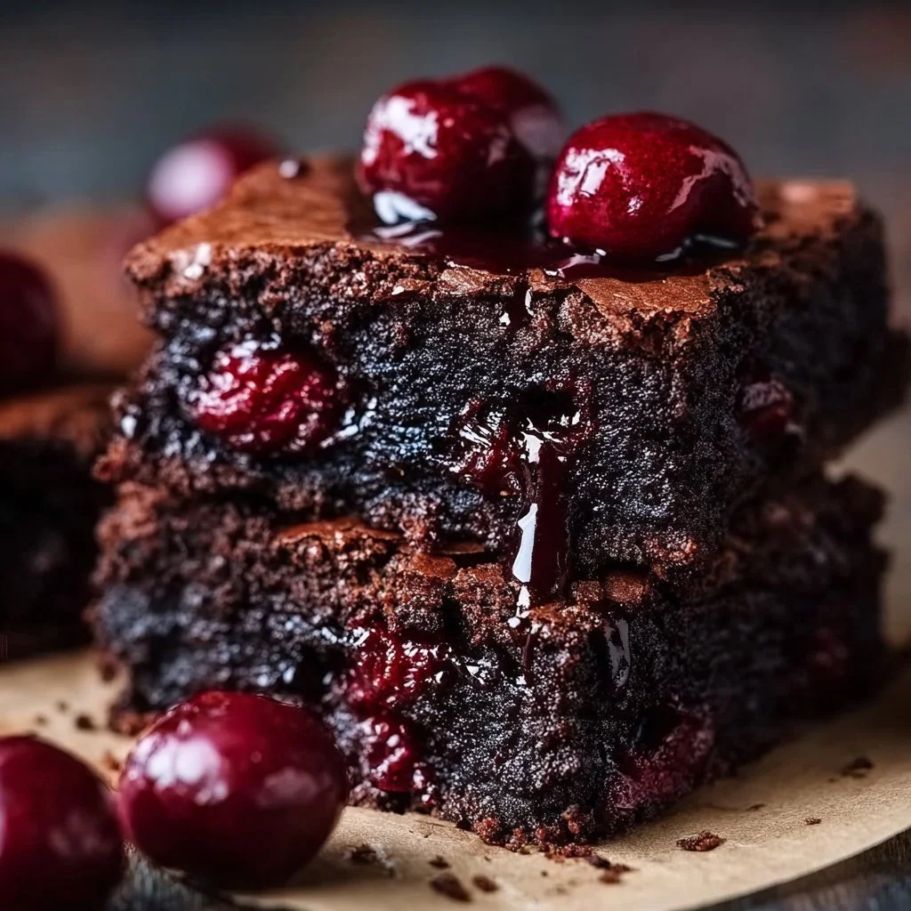 Roasted Cherry Brownies