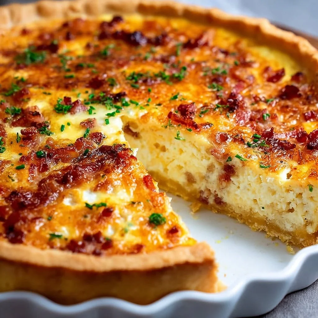 Simple Bacon and Cheese Breakfast Quiche