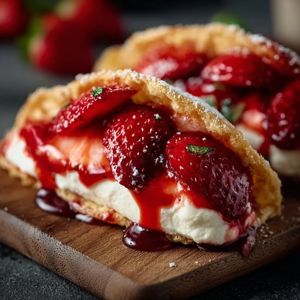 Strawberry Cheesecake Dessert Tacos
