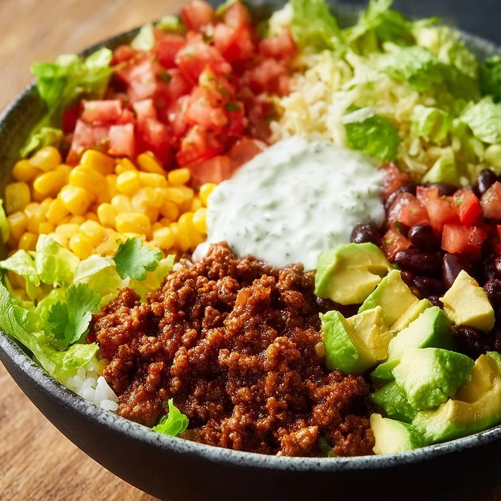 Burrito Bowl with Ground Beef - Mexican Style