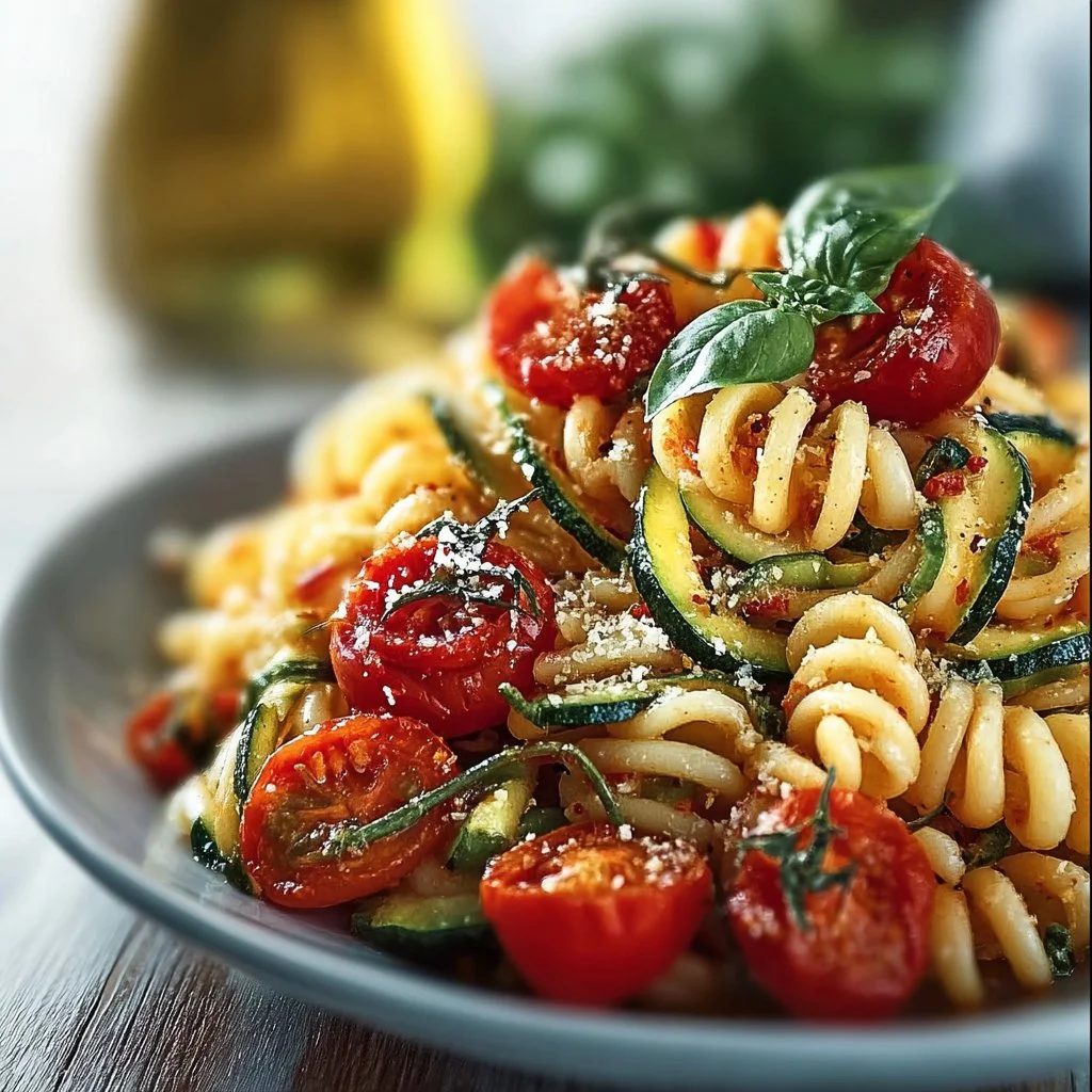 Gesunde Tomaten-Zucchini-Pasta