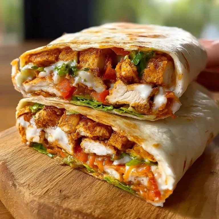 Hoher Protein Hähnchen Wrap Crunch Wrap Supreme mit frischen Zutaten