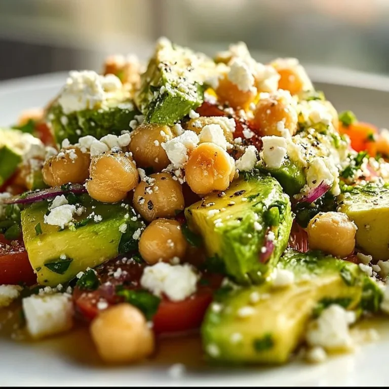 Kichererbsen Feta Avocado Salat in einer Schüssel
