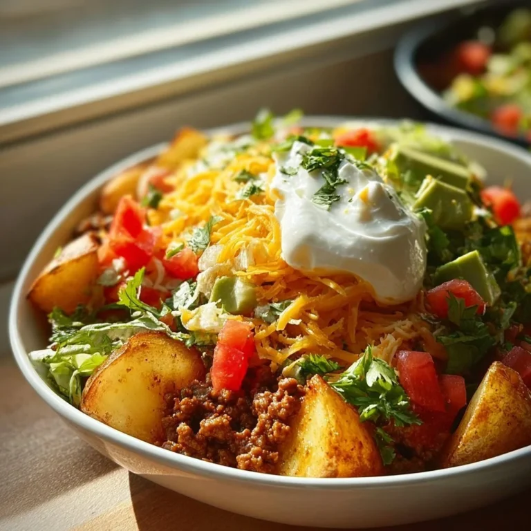 Schnelle Kartoffel-Taco-Bowl mit frischem Gemüse und würzigen Zutaten