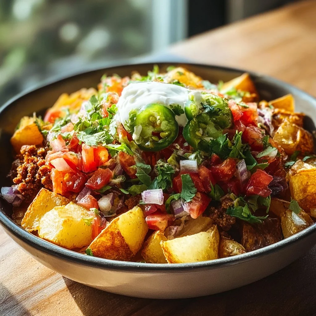 Schnelle Kartoffel-Taco-Bowl