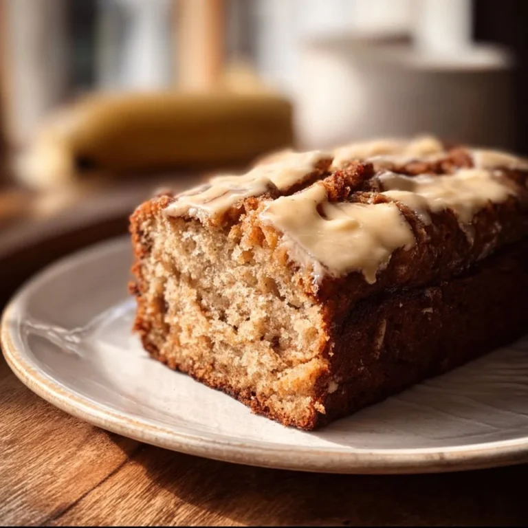 Ein frisch gebackenes Zimt-Bananenbrot auf einem Holzbrett