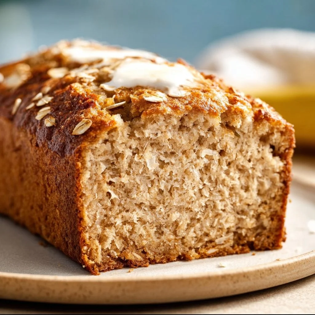 Bananenbrot mit Haferflocken und Joghurt