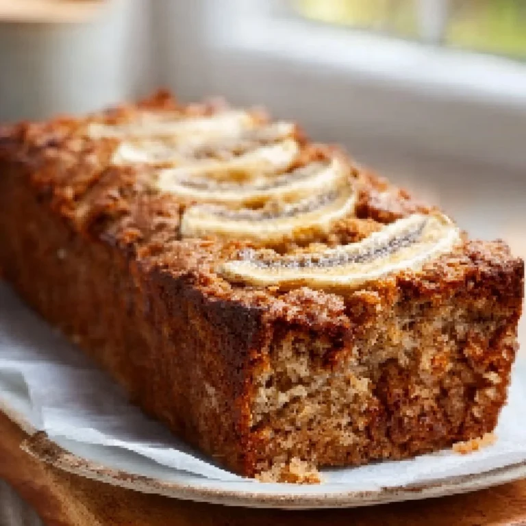 Leckerer Bananenkuchen auf einem Teller mit Bananenscheiben