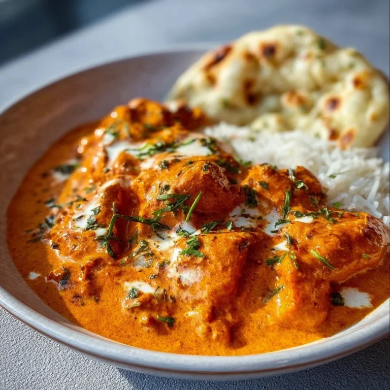Butterhähnchen Gericht mit zartem Hähnchen und cremiger Sauce